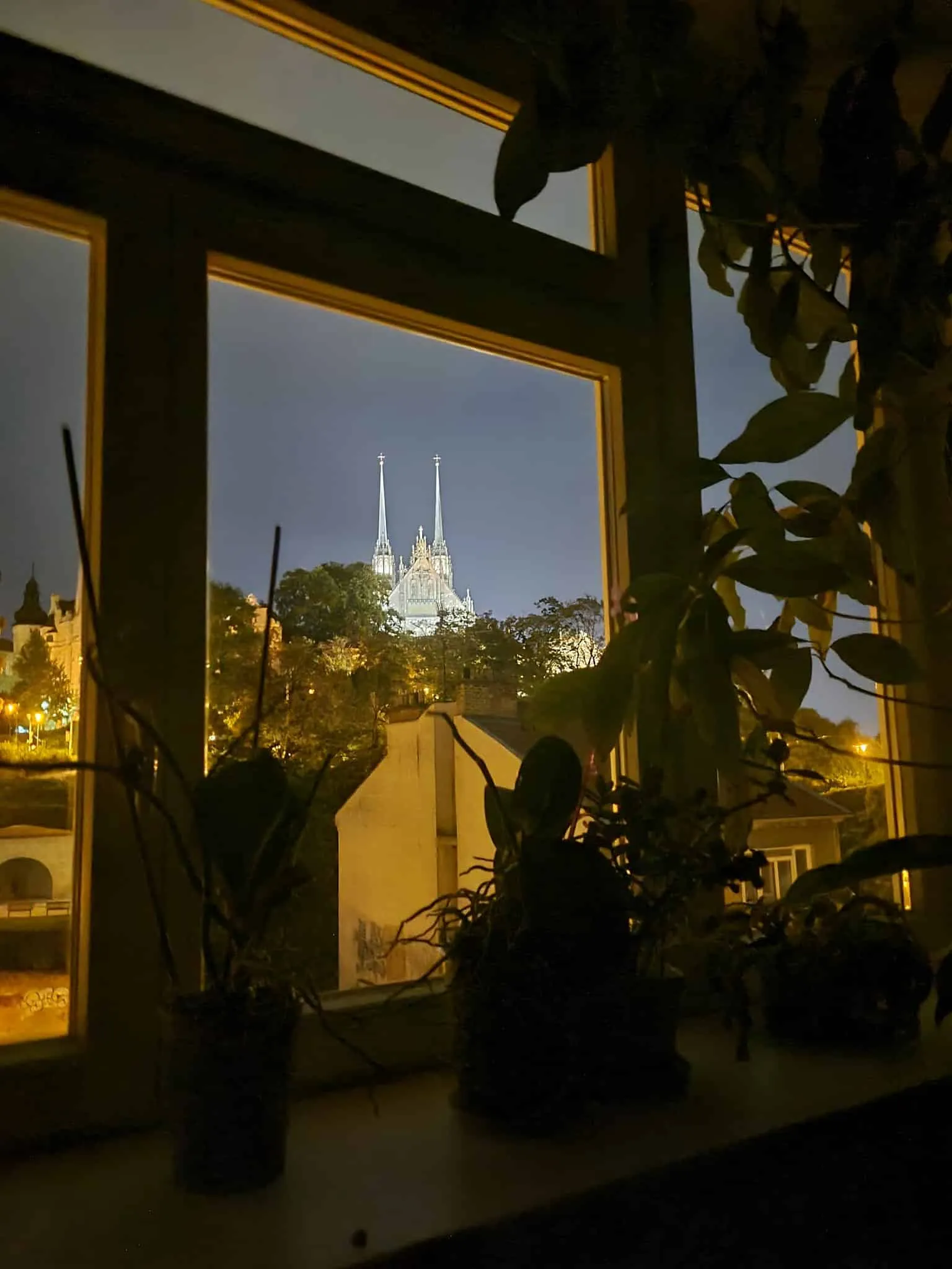 View from Brno Old Town at night, Brno, Czech Republic