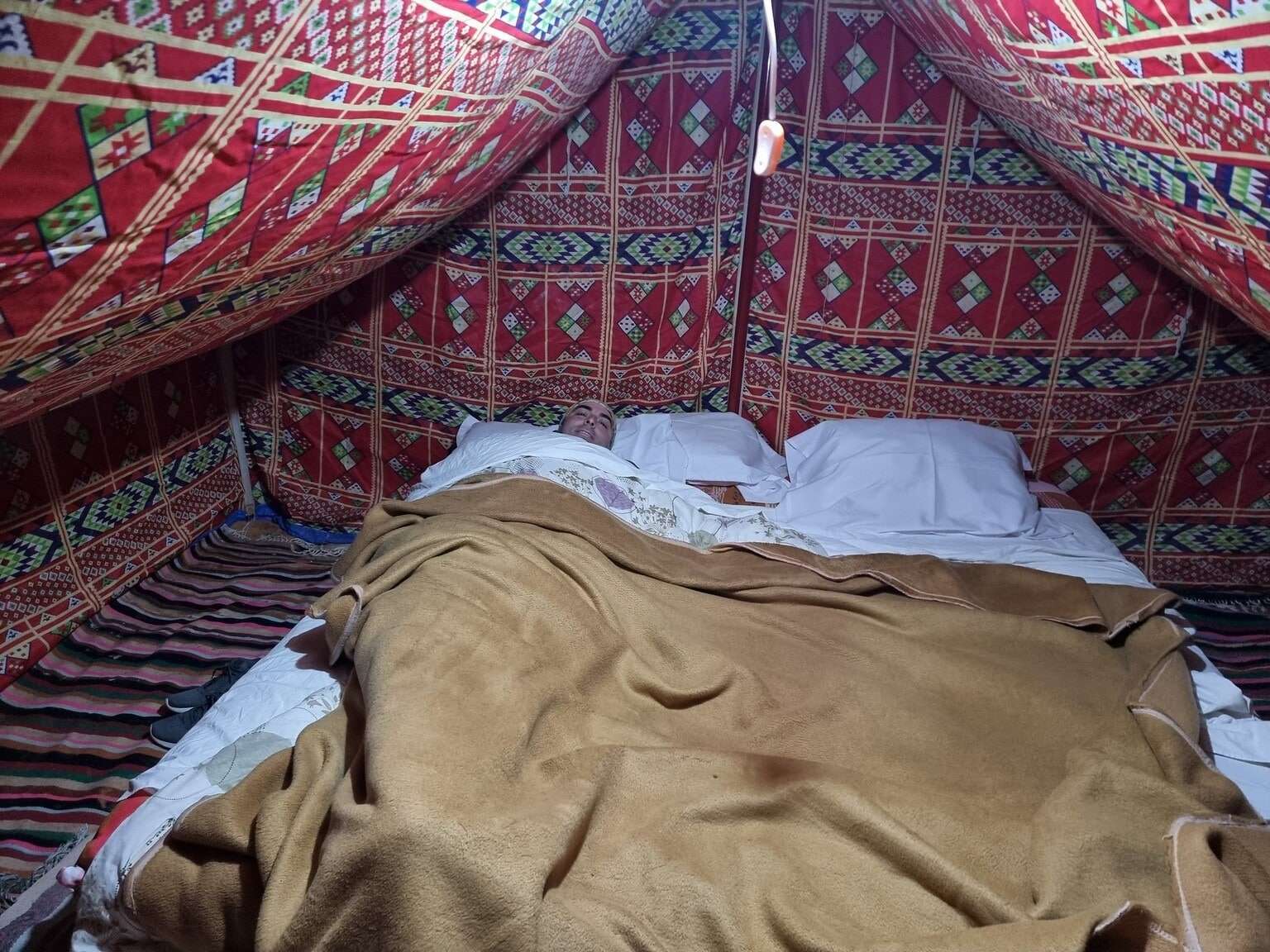 Tent in a desert camp, Tunisia