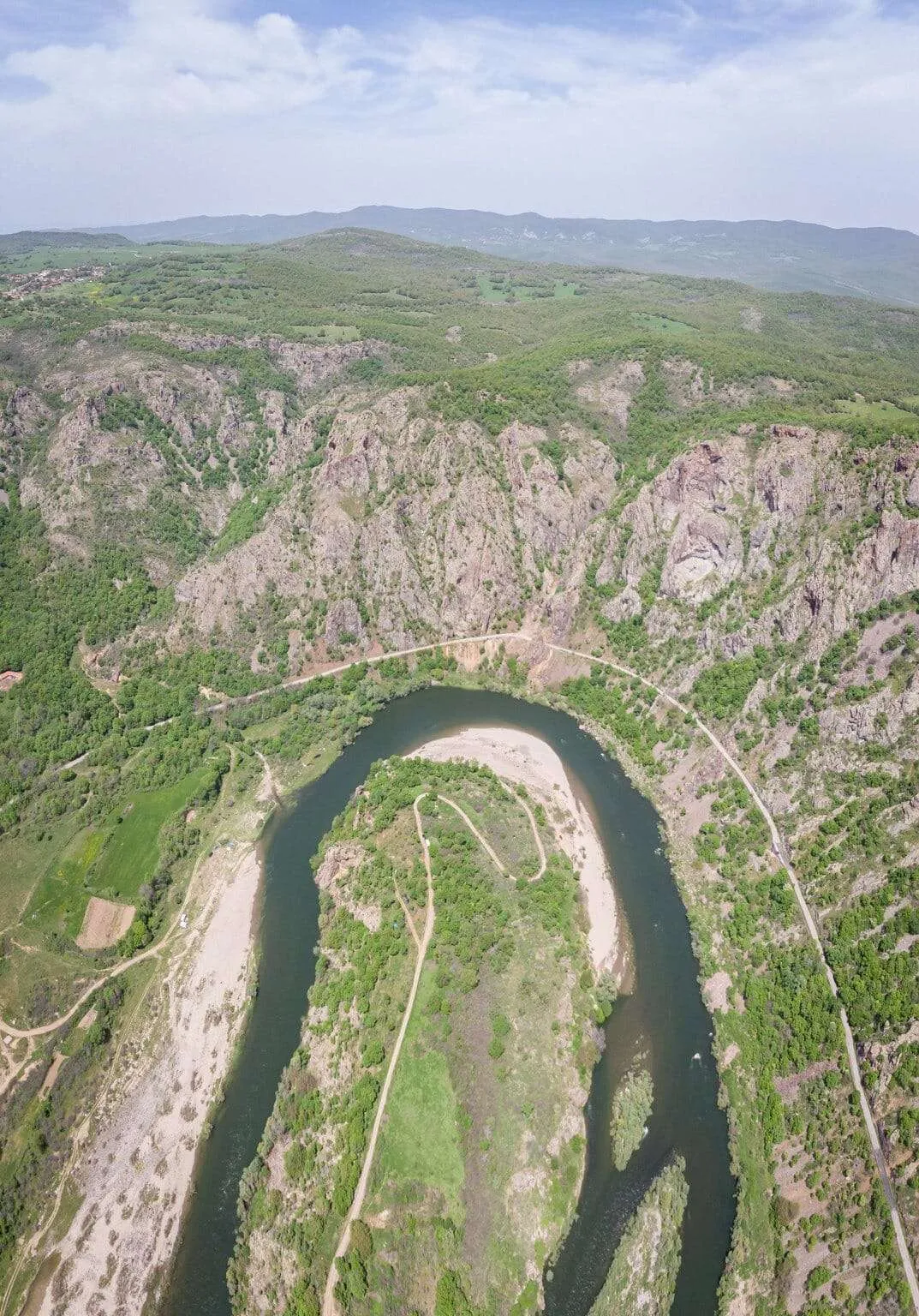 Arda river meander near Madjarovo, Bulgaria