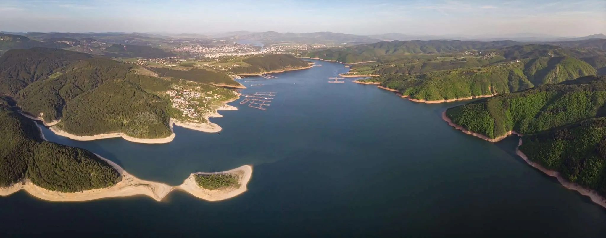 Aerial view of Kardjali dam, Bulgaria