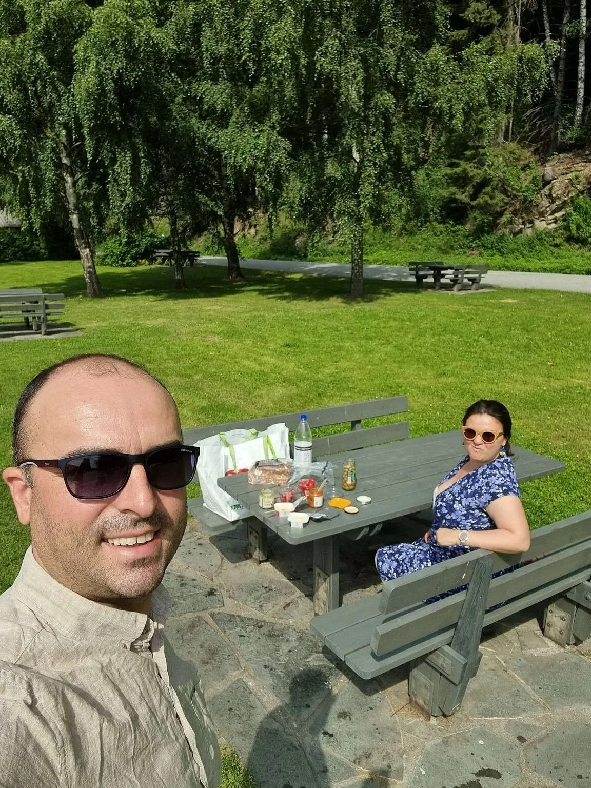 Picnic by the road in Norway