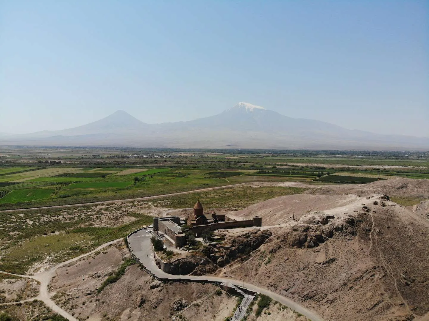 Khor Virap Monastery Armenia drone shot