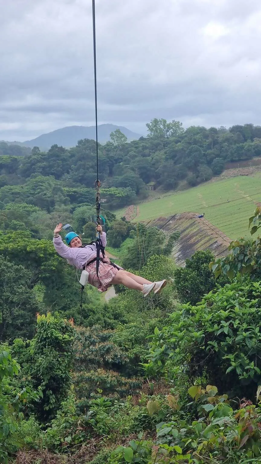 Zip-lining near Banasura Sagar Dam, Wayanad, Kerala, India