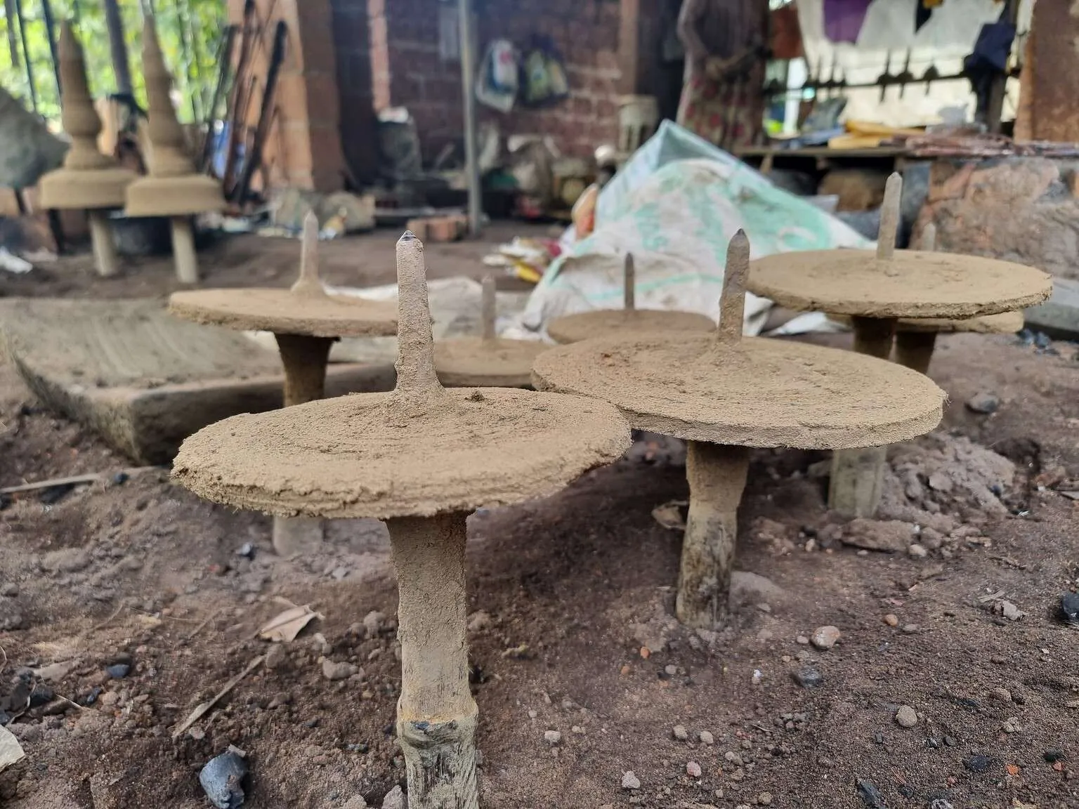 Handcrafting bronze in Kunhimangalam heritage village, Kannur, Kerala, India