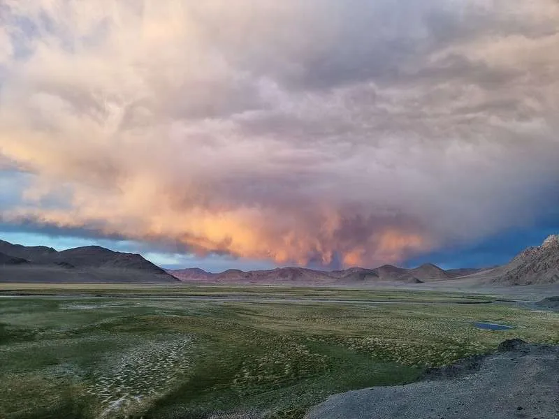 day 5 Pamir Highway Murgob and the sunset colors