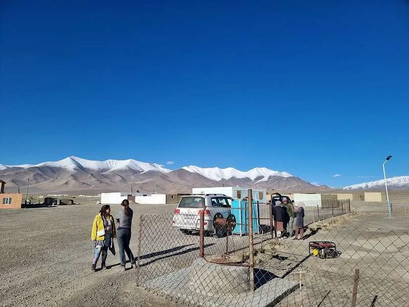 day 6 Pamir Highway medical check-up at Lake Karakul 4000 meters high 1
