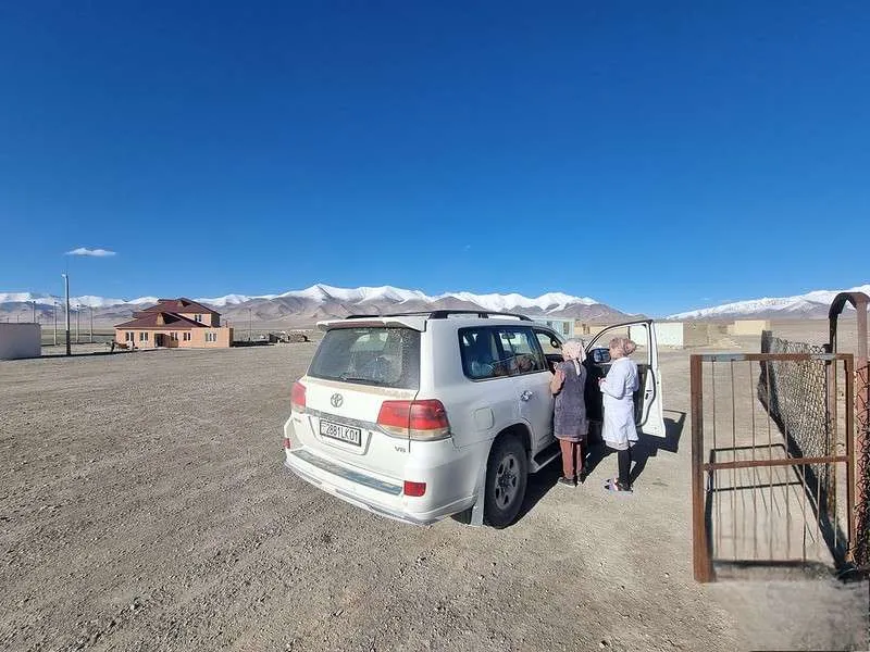 day 6 Pamir Highway medical check-up at Lake Karakul 4000 meters high