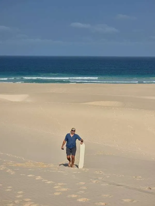 Cabo Verde Boa Vista Jeep Tour Praia de Chaves sandboarding