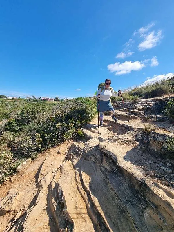RV Day02 Pancake rocks form tricky stairs to use