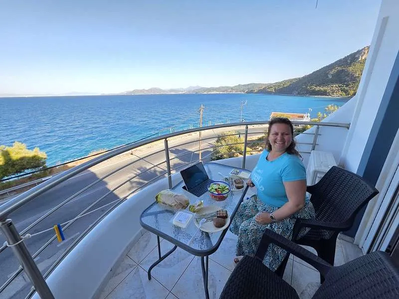 Samos Island Day 2 balcony dinner