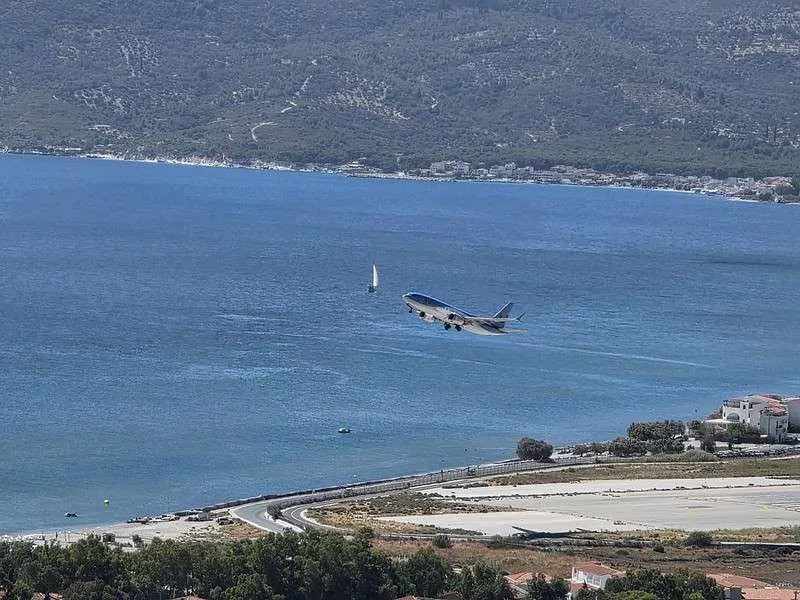 Samos Island Day 4 airplane takeoff