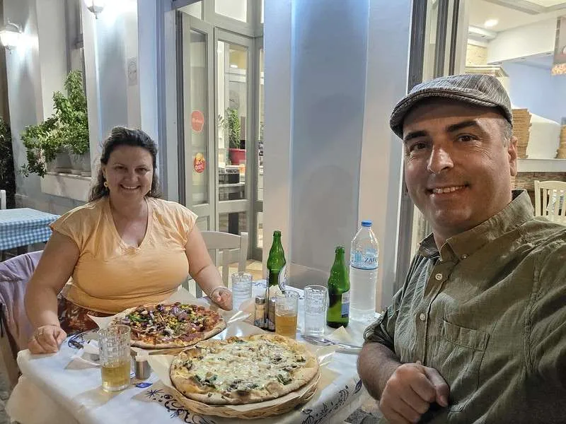 Samos Island Day 5 Vathy pizza dinner